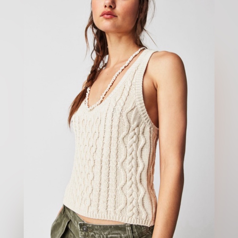 NEW Free People High Tide Cable Tank